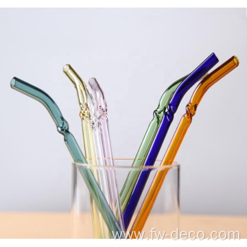 custom colored drinking glass coffee straws set